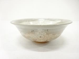 陶楽造　花三島　刷毛目　茶碗